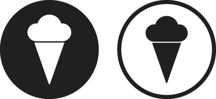 Ice cream icon set in two styles isolated on white background . illustration vector