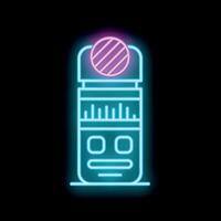 Glowing neon line voice recognition icon isolated on a black background vector
