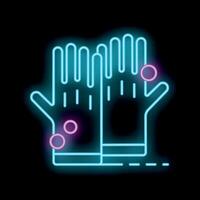 Neon icon of hands with psoriasis showing redness and irritation vector