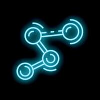 Neon icon of a network is glowing on a black background vector