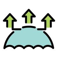 Arrows pointing up from a surface tension liquid icon vector