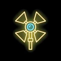 Neon street light shining in the dark with copy space vector