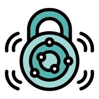 Smart padlock with wifi signal sending data for security access vector