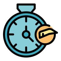 Stopwatch showing time passing with speedometer icon vector
