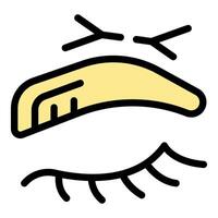 Eyebrow combing showing confused facial expression icon vector