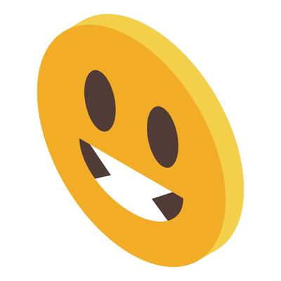 Grinning squinting face emoticon expressing joy and happiness