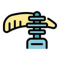 Spinal cord showing vertebrae protecting spinal nerve icon vector