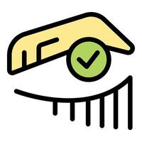 Eye with eyebrow showing good eyesight result icon vector
