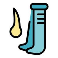 Hair follicle being analyzed in test tube icon outline vector