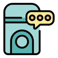Smart washing machine sending notifications icon outline vector