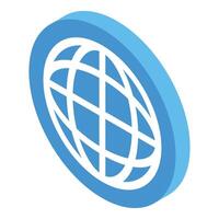 Blue globe icon representing global communication and connectivity vector