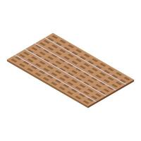 Wooden slatted floor panel with heating system for underfloor heating vector