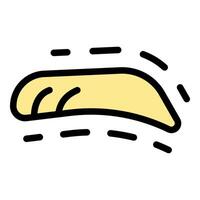 Throwing boomerang flying fast in air with motion lines vector