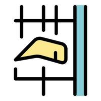 Car side mirror being adjusted from inside vehicle icon vector