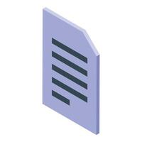 Isometric office paper document icon representing bureaucracy and business vector
