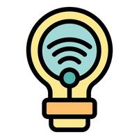 Light bulb connecting to wifi signal for smart home automation vector