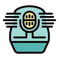 Voice assistant recording audio with speed effect icon vector
