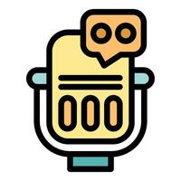 Microphone recording audio message icon illustration vector