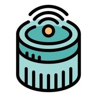 Smart speaker emitting wifi signal icon vector