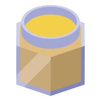Honey jar keeping fresh honeycomb product isometric view vector