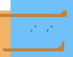 A wooden shelf with a few colored dots on it vector