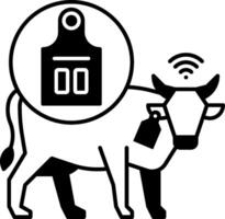 A cow with a wifi tag on its back vector