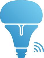 Smart light bulb with wifi icon vector