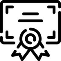 A certificate icon with a ribbon on it vector