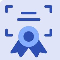 A blue ribbon with a blue square in the middle vector