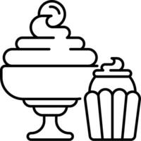 Ice cream cake coloring pages vector