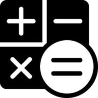 A calculator icon with a circle and a plus sign vector