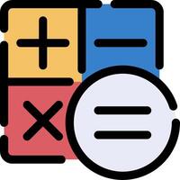 A calculator icon with a circle and a plus sign vector