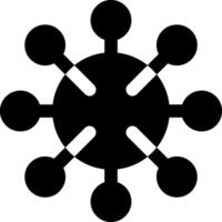 A black and white image of a circle with four circles vector