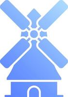 A blue windmill icon on a white background vector