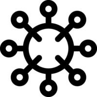 A black and white image of a circle with six circles vector