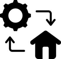 A house with a gear and a house with a gear vector
