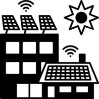 A solar panel and a house with a sun vector