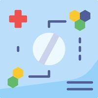 A pill with a cross and a circle around it vector