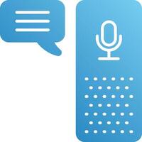 A microphone and speech bubbles icon vector