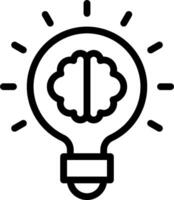 A light bulb with a brain inside it vector