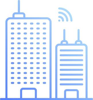 A building with a wifi icon and a wifi symbol vector