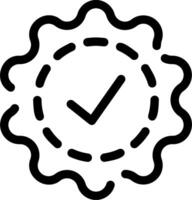 A black and white icon of a check mark vector