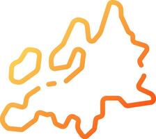 A map of europe with orange lines vector