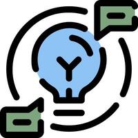 A light bulb with a speech bubble around it vector