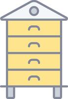 A bee hive on a shelf vector