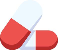 Pill icon with red and white pill vector