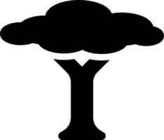 A black and white tree with a cloud on it vector