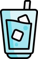 A glass of water with ice cubes in it vector