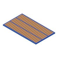 Wooden pallet with blue frame in isometric view simplifies logistics vector
