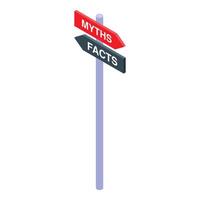 Signpost is showing facts and myths directions vector
